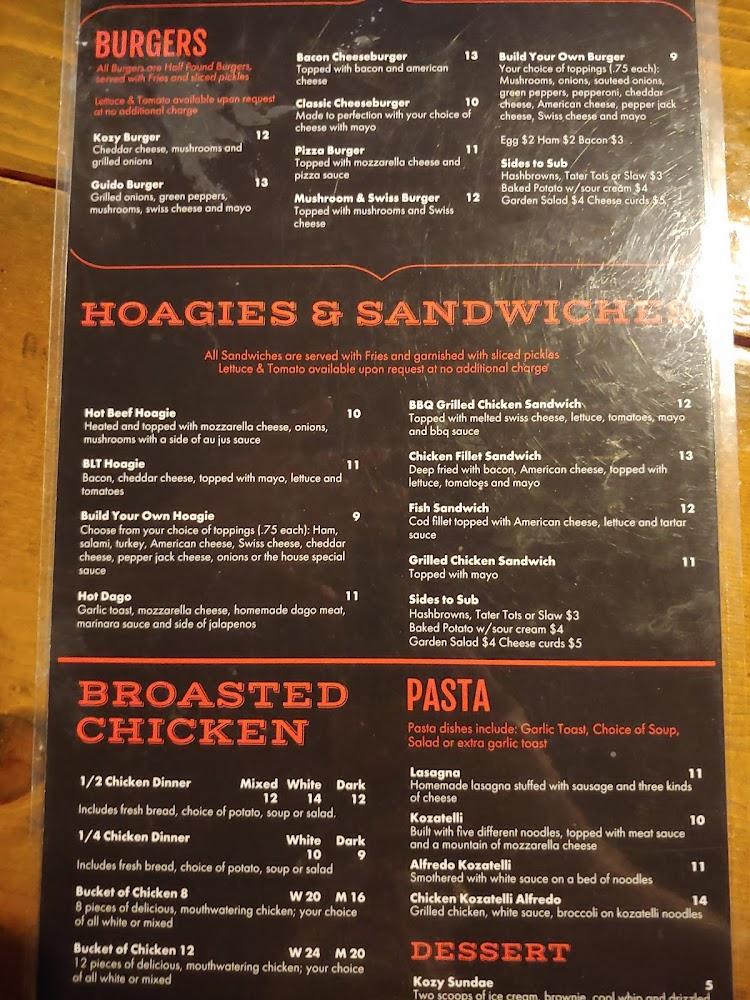 Kozy Korner Menu image 2