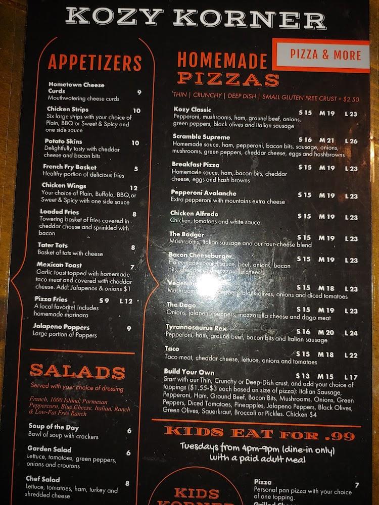 Kozy Korner Menu image 3