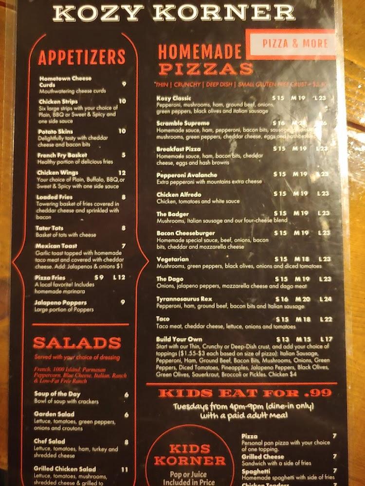 Kozy Korner Menu image 4
